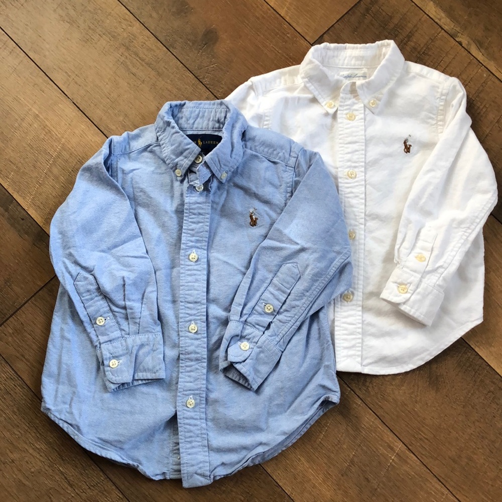 2 Ralph Lauren oxford shirts.